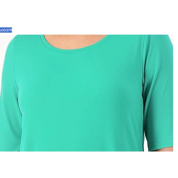 Susan Graver Modern Reg Liquid Knit A-Line Tunic Deep Spearmint XXS A600379 - Picture 2 of 2